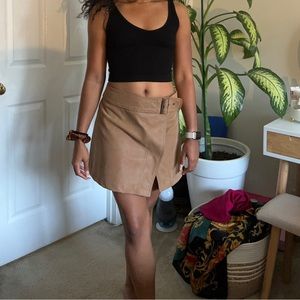 tan/brown belted skirt from free people